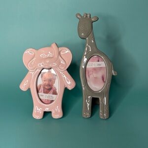 Fetco Pink Elephant and Gray Giraffe Kids Photo Frames